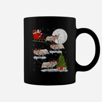 Funny Xmas Lighting Tree Santa Riding Arctic Fox Christmas Coffee Mug | Crazezy DE