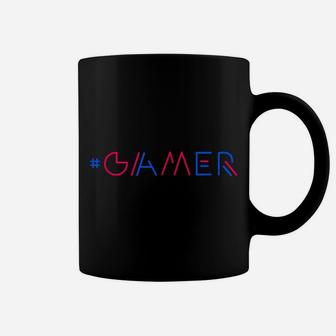 Gamer Retro Gaming Gamer & Video Game Lover Red & Blue Coffee Mug | Crazezy