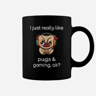 Gamer Shirt Funny Pug Lover Video Games Dog Pug Gaming Coffee Mug | Crazezy CA