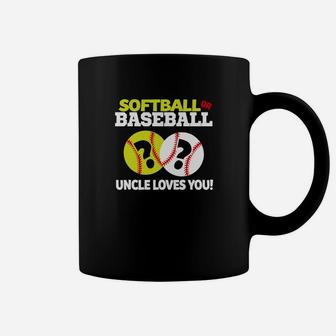 Gender Reveal For Uncle Softball Or Baseball Coffee Mug | Crazezy