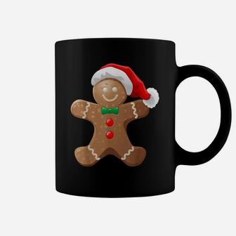 Gingerbread Man Cookie With Santa Claus Hat Christmas Coffee Mug | Crazezy