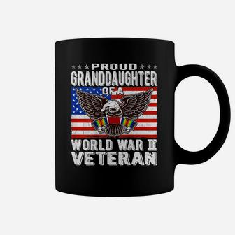 Granddaughter Of World War 2 Veteran - Patriotic Ww2 Ribbon Coffee Mug | Crazezy DE