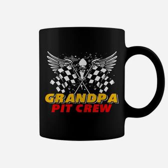 Grandpa Pit Crew Race Car Birthday Party Matching Family Coffee Mug | Crazezy