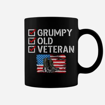 Grumpy Old Veteran Patriotic American Military Veteran Flag Coffee Mug | Crazezy