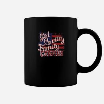 Grunge Camping Patriotic Us Flag God Country Family Novelty Premium Coffee Mug | Crazezy DE