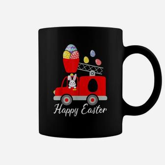 Happy Easter Fire Truck Easter Egg Cute Bunny Firefighter Coffee Mug | Crazezy AU