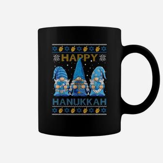 Happy Hanukkah Ugly Christmas Gnome Gnomies Menorah Dreidel Coffee Mug | Crazezy
