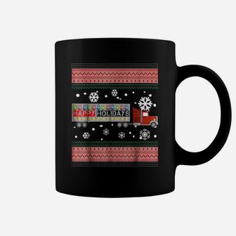 Happy Holidays-Semi Truck Shirt-Snow-Snowflakes Tee Shirt Coffee Mug | Crazezy