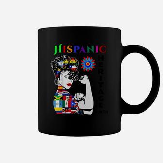 Hispanic Heritage Month Shirt Woman Latino Countries Flag Coffee Mug | Crazezy DE