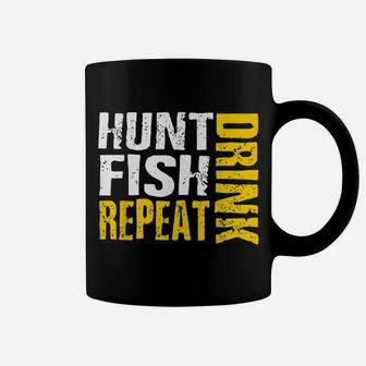 Hunt Fish Drink Repeat Funny Outdoor Sportsmen Coffee Mug | Crazezy