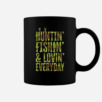 Hunting Fishing Loving Every Day For Dad, Fathers Day Camo Coffee Mug | Crazezy