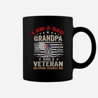 I Am A Dad Grandpa And A Veteran-Funny Veterans Day Usa Flag Coffee Mug | Crazezy