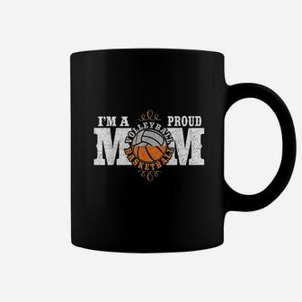 I Am A Proud Basketball Volleyball Mom Coffee Mug | Crazezy