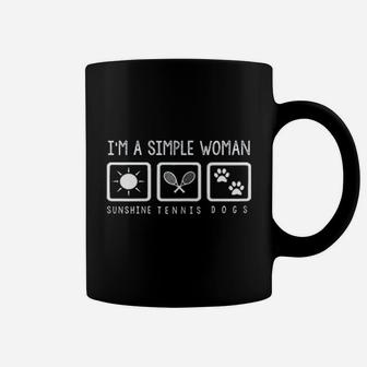 I Am Simple Woman Sunshine Dogs Tennis Coffee Mug | Crazezy
