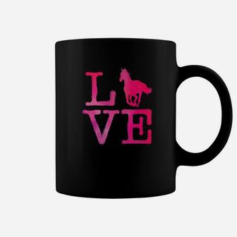 I Love Horse Watercolor Horses Riding Racing Gifts Coffee Mug | Crazezy