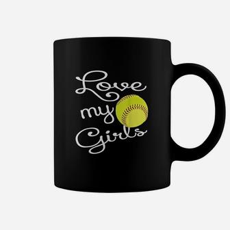 I Love My Girls Mom Softball Cute Softball Mom Coffee Mug | Crazezy CA