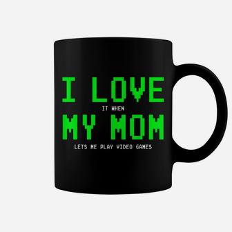I Love My Mom Shirt - Gamer Gifts For Teen Boys Video Games Coffee Mug | Crazezy