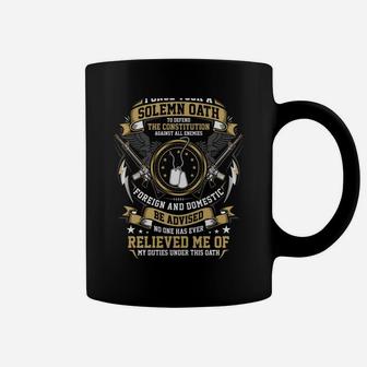 I Once Took A Solemn Oath To Defend A Constitution Veteran Coffee Mug | Crazezy UK