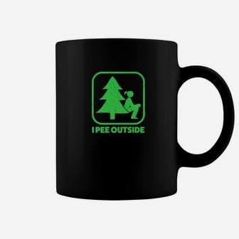 I Pee Outside Girl Sign Funny Camping Hiking Outdoor Coffee Mug | Crazezy CA