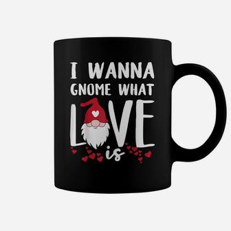 I Wanna Gnome What Love Is Funny Valentines Day Saying Quote Coffee Mug | Crazezy