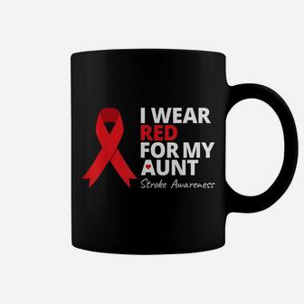 I Wear Red For My Aunt Stroke Awareness Survivor Warrior Coffee Mug | Crazezy DE