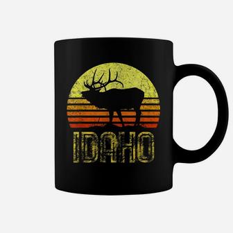 Idaho Elk Hunter Dad Vintage Retro Sun Bow Hunting Cool Gift Coffee Mug | Crazezy