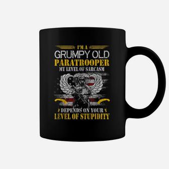 I'm A Grumpy Old Paratrooper Flag Tshirt, Veterans Day Gift Coffee Mug | Crazezy