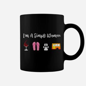 Im A Simple Woman Love Wine Flip Flop Dog Camping Coffee Mug | Crazezy DE