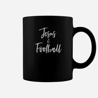Jesus And Football Vintage Inspired Sports Faith Coffee Mug | Crazezy UK