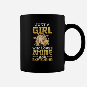 Just A Girl Who Loves Anime And Sketching Sketch Drawing Coffee Mug | Crazezy DE