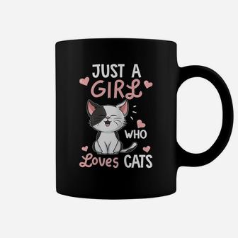 Just A Girl Who Loves Cats Tshirt Cute Cat Lover Gifts Coffee Mug | Crazezy DE