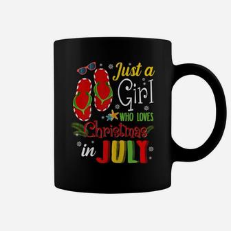 Just A Girl Who Loves Christmas In July Shirt Summer Gift Coffee Mug | Crazezy