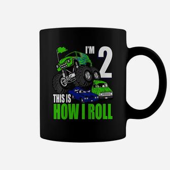 Kids 2 Years Old 2Nd Birthday Monster Trucks Boys Coffee Mug | Crazezy CA