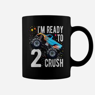 Kids 2Nd Birthday Boy Shirt 2 Year Old Monster Truck Car T Shirt Coffee Mug | Crazezy UK