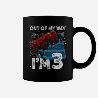 Kids 3Rd Birthday Boy Monster Truck Out Of My Way I'm 3 Gift Coffee Mug | Crazezy
