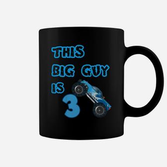 Kids 3Rd Birthday Boy Monster Truck Shirt 3 Year Old Boys Party Coffee Mug | Crazezy UK