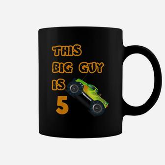 Kids 5Th Birthday Boy Monster Truck Shirt 5 Year Old Boys Cars Coffee Mug | Crazezy CA