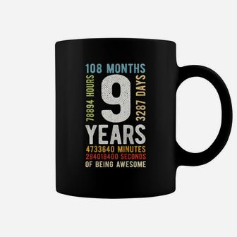 Kids 9Th Birthday 9 Years Old Vintage Retro 108 Months Coffee Mug | Crazezy