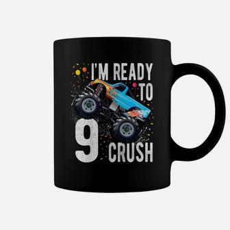 Kids 9Th Birthday Boy Shirt 9 Year Old Monster Truck Car T Shirt Coffee Mug | Crazezy UK