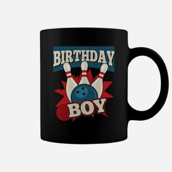 Kids Birthday Boy Cool Bowler Party Bowling Red Blue Theme Coffee Mug | Crazezy