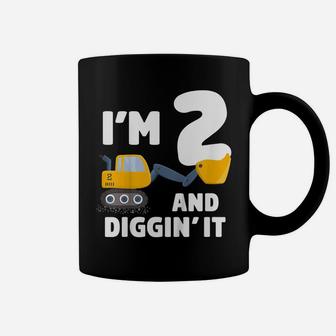 Kids Construction Truck 2Nd Birthday T Shirt Boy 2 Year Old Gift Coffee Mug | Crazezy