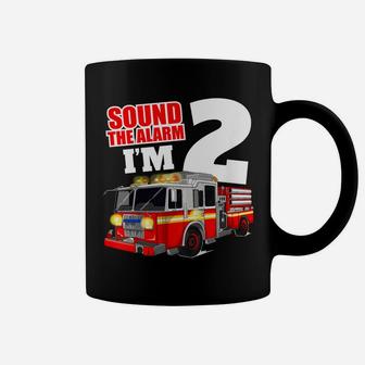 Kids Fire Truck 2Nd Birthday T Shirt 2 Boy Toddler Firefighter Coffee Mug | Crazezy