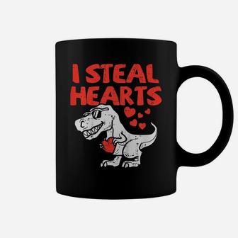 Kids I Steal Hearts Trex Dino Cute Baby Boy Valentines Day Gift Coffee Mug | Crazezy