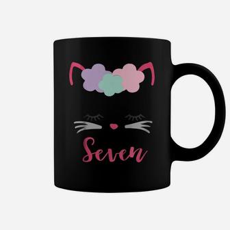Kids Kitty 7Th Birthday Girl Shirt, Cat Gift, Birthday Outfit Coffee Mug | Crazezy