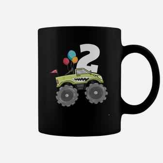 Kids Monster Truck 2Nd Birthday Shirt Boy 2 Year Old Gift Tee Coffee Mug | Crazezy