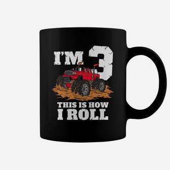 Kids Monster Truck 3Rd Birthday T Shirt Boy 3 Year Old Gift Tee Coffee Mug | Crazezy