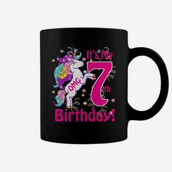 Kids OMG It's My 7Th Birthday Girls Unicorn 7 Years Old Outfit Coffee Mug | Crazezy