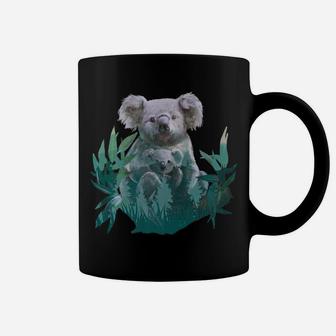 Koala Funny Animal Silhouette Double Exposure Bear Graphic Coffee Mug | Crazezy