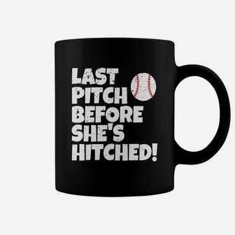 Last Pitch Before She Is Hitched Baseball Bride T Shirt Coffee Mug | Crazezy DE