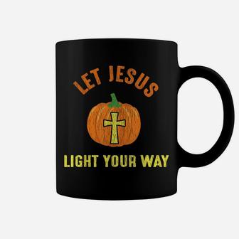 Let Jesus Light Your Way Pumpkin Thanksgiving Christian Coffee Mug | Crazezy